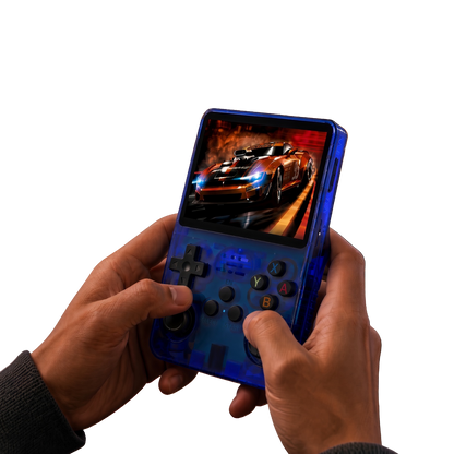 R36S retro game console with vibrant screen